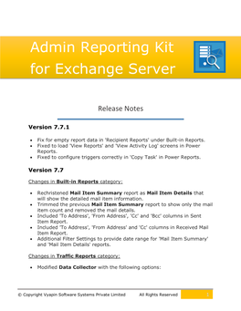 Admin Reporting Kit for Exchange Server