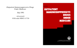 Outpatient Immunosuppressive Drugs Under Medicare