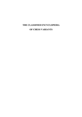 The Classified Encyclopedia of Chess Variants