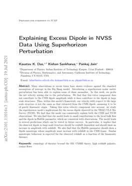 Explaining Excess Dipole in NVSS Data Using Superhorizon Perturbation