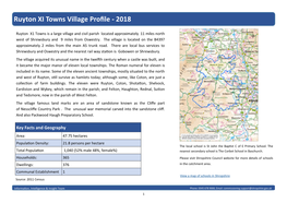 Ruyton XI Towns Village Profile - 2018