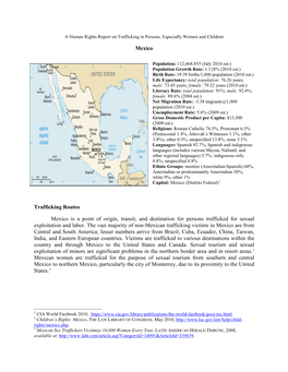 Mexico Trafficking Routes Mexico Is a Point of Origin, Transit, And