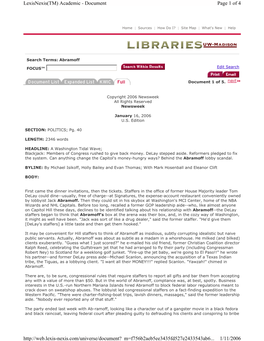 Page 1 of 4 Lexisnexis(TM) Academic