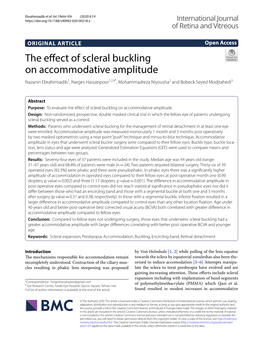 The Effect of Scleral Buckling on Accommodative Amplitude