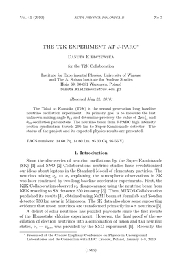 The T2k Experiment at J-Parc∗