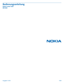 Bedienungsanleitung Nokia Lumia 1320 RM-994
