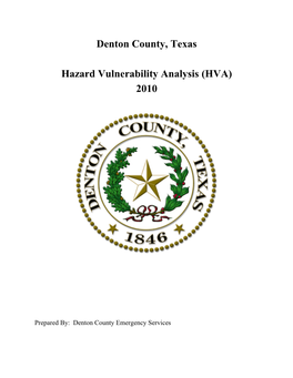 2010 Hazard Vulnerability Analysis for Denton County, Texas