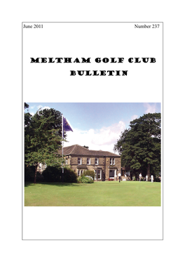 Meltham Golf Club Bulletin