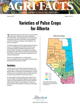 Varieties of Pulse Crops for Alberta (Agdex 142/32-1)