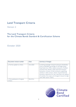 Land Transport Criteria