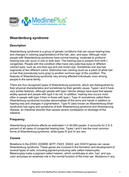 Waardenburg Syndrome