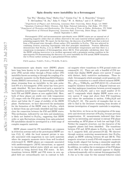 Arxiv:1704.06727V2 [Cond-Mat.Str-El] 25 Jul 2017 in D-Electron Systems Such As the Prototypical ISDW Sys- Via T , Magnetic ﬁeld, and Pressure[19–22]