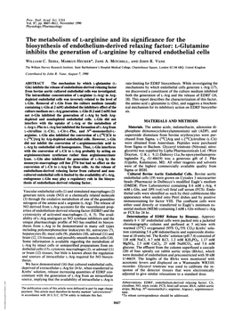 The Metabolism of L-Arginine and Its Significance for the Biosynthesis Of