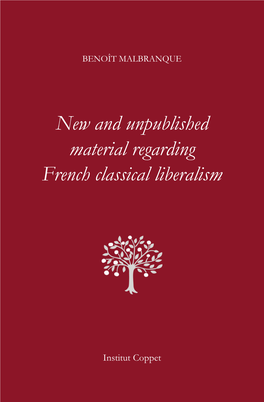 New and Unpublished Material Regarding French Classical Liberalism