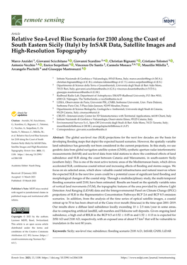 Relative Sea-Level Rise Scenario for 2100 Along the Coast of South Eastern Sicily (Italy) by Insar Data, Satellite Images and High-Resolution Topography