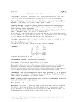 Smithite Agass2 C 2001-2005 Mineral Data Publishing, Version 1