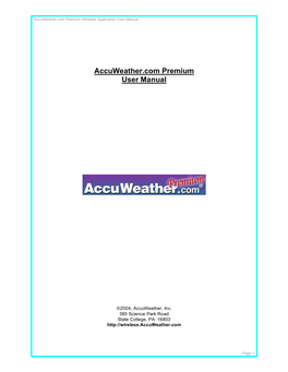 Accuweather.Com Premium User Manual