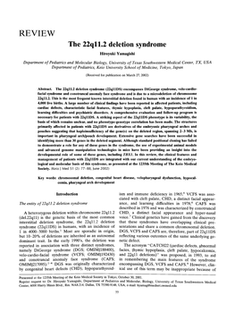 REVIEW the 22Q11.2 Deletion Syndrome