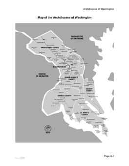 Map of the Archdiocese of Washington
