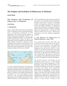 The Origins and Evolution of Ethnocracy in Malaysia