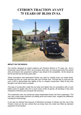 75 Years of the Citroen Traction Avant in South Africa by Brian Groenewald