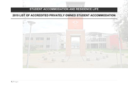 2019 List of Accredited Privately Owned Student Accommodation