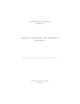 Scripps Institution for Biological Research [1912