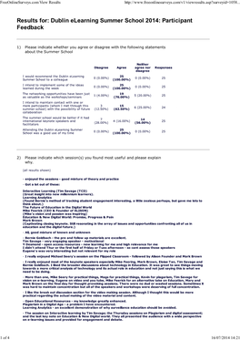 ELSS14 Selected Feedback