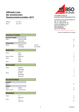 Liste Staatsmeisterschaften