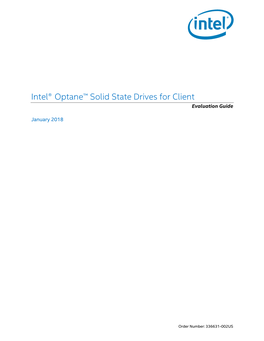 Intel® Optane™ Client Solid State Drive Evaluation Guide