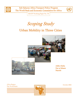 Scoping Study – Urban Mobility in Three Cities