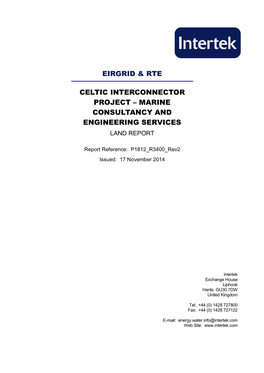 Celtic Interconnector Project – Marine Consultancy and Engineering Services Land Report