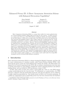 Enhanced Privacy ID: a Direct Anonymous Attestation Scheme with Enhanced Revocation Capabilities∗