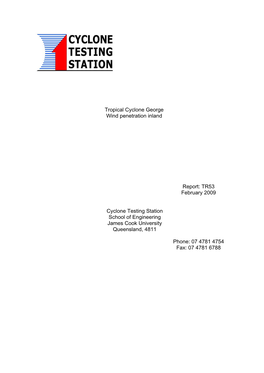 Report: TR53 February 2009 Cyclone Testing Station School Of