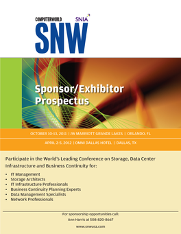 Sponsor/Exhibitor Prospectus