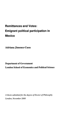 Emigrant Political Participation in Mexico