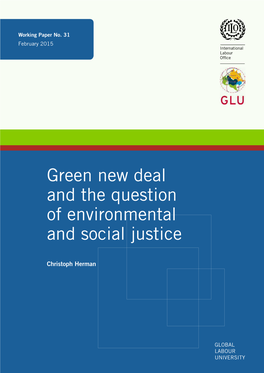 Green New Deal and the Question of Environmental and Social Justice