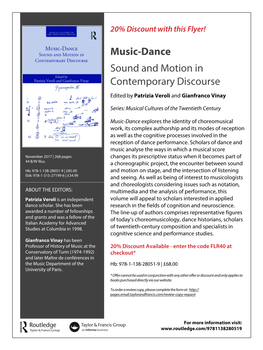 Music-Dance Sound and Motion in Contemporary Discourse Edited by Patrizia Veroli and Gianfranco Vinay