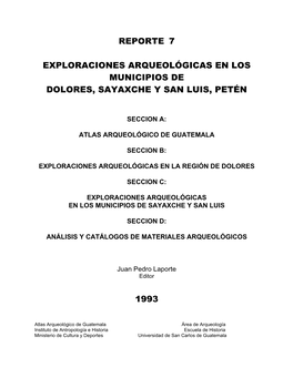 Reporte 7 Exploraciones Arqueológicas En Los Municipios De