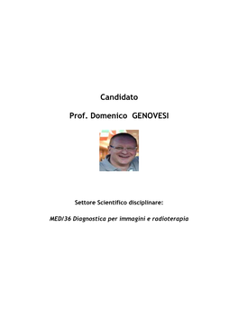 Candidato Prof. Domenico GENOVESI