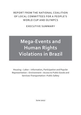 Mega-Events and Human Rights Violations in Brazil