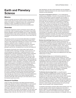 Earth and Planetary Science 1