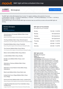 MM1 Light Rail Time Schedule & Line Route