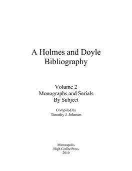 A Holmes and Doyle Bibliography