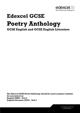 Poetry Anthology GCSE English and GCSE English Literature