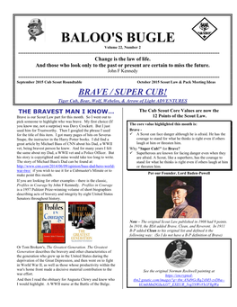 BALOO's BUGLE Volume 22, Number 2 ------Change Is the Law of Life