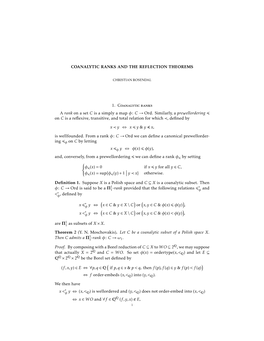 Coanalytic Ranks and the Reflection Theorems