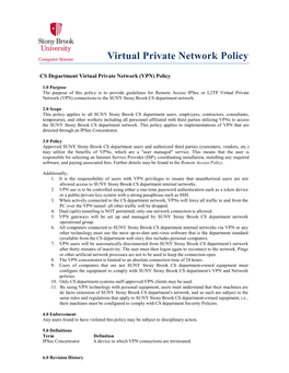 Virtual Private Network Policy