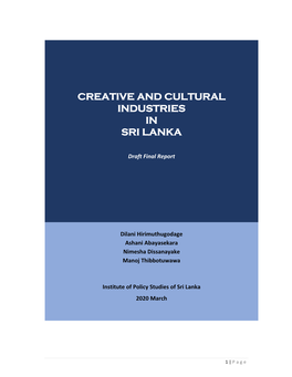 Creative and Cultural Industries in Sri Lanka