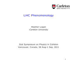 LHC Phenomenology